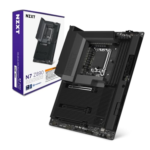 NZXT N7 Z890 - Intel Z890 LGA 1851 ATX Gaming płyta główna do Core Ultra (Series 2) - 16+1+2, DDR5, 5x M.2, PCIe 5.0, Wi-Fi 6E, 2.5GbE, Thunderbolt 4 - Pełne pokrycie - czarny