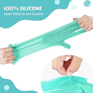 Pecute Pet Grooming Gloves Large, Heat Resistant Cat Bathing Gloves with High-Density Teeth, Silicone Dog Bathing Gloves with Enhanced Five Finger Design, for Washing, Bathing, and Massaging