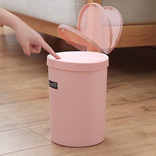 Cubo de basura de cocina de plástico con tapa para baño doméstico 7