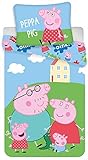 Peppa Pig. Material: 100% algodón. Fabricado con materiales de alta calidad de color estable. Calidad: clase I. Tamaño: 140 x 200 cm, 70 x 90 cm.