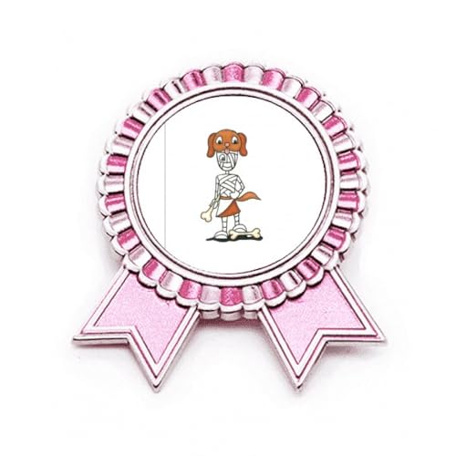 Broche chien égyptien rose taille M pin's métal original bijou fantaisie pour veste