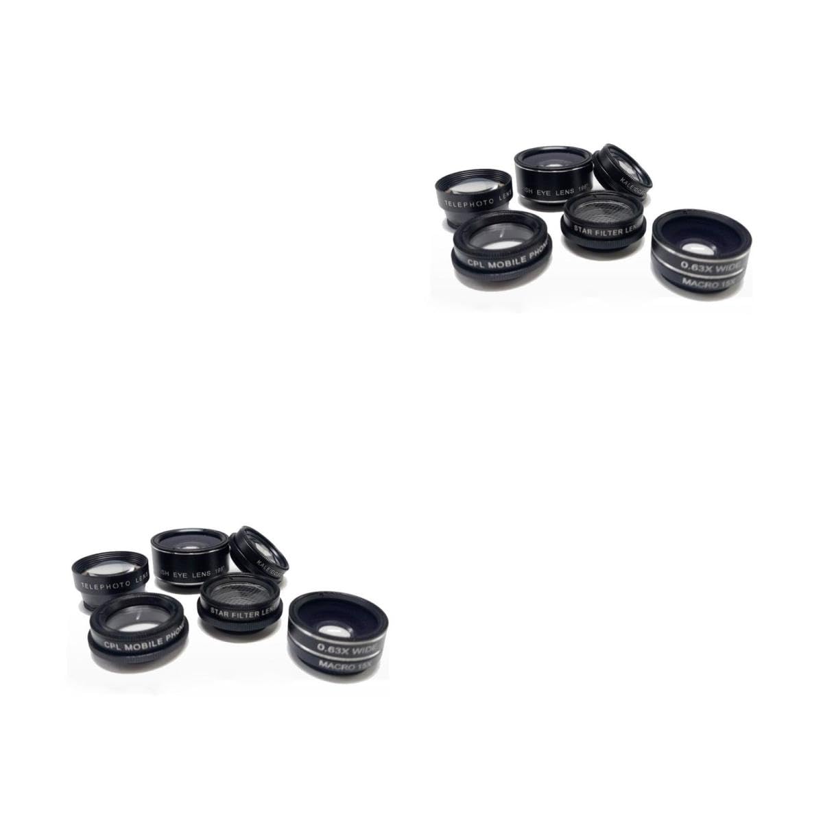 Housoutil Kit De 2 Lentes para Teléfono Móvil 7 En 1 con 7 Funciones: Ojo De Gran Angular Macro Polarizado Luz De Estrellas Caleidoscopio.