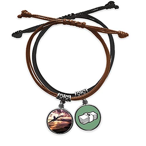 Pulsera de cuero rojo oscuro hecha a mano con nubes ligeras de diseño exclusivo