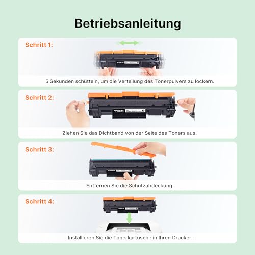 44A CF244A Toner Schwarz Kompatible für HP 44A CF244A für HP LaserJet Pro M15w Toner M15a M15 für LaserJet Pro MFP M28w M28a M28 (Schwarz, 2er-Pack)