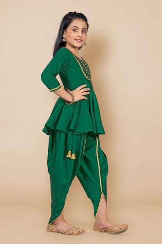 Image of Fashion Dream Girls Cotton Blend Printed Salwar Suit Set|Kids Kurta & Dhoti|Ethnic Wear|Sharara Set