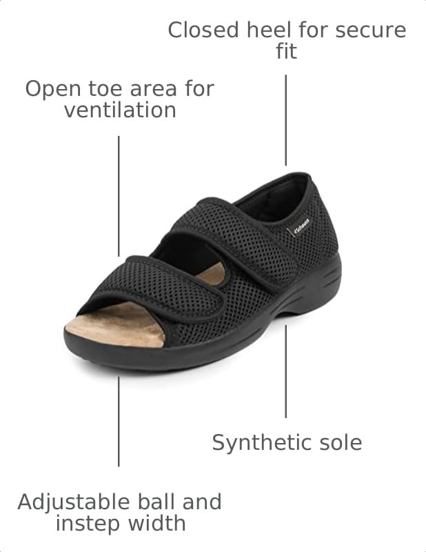 Image of SCHAWOS Sandals Stretch 06, for men and women, orthopedic, swollen feet, for seniors