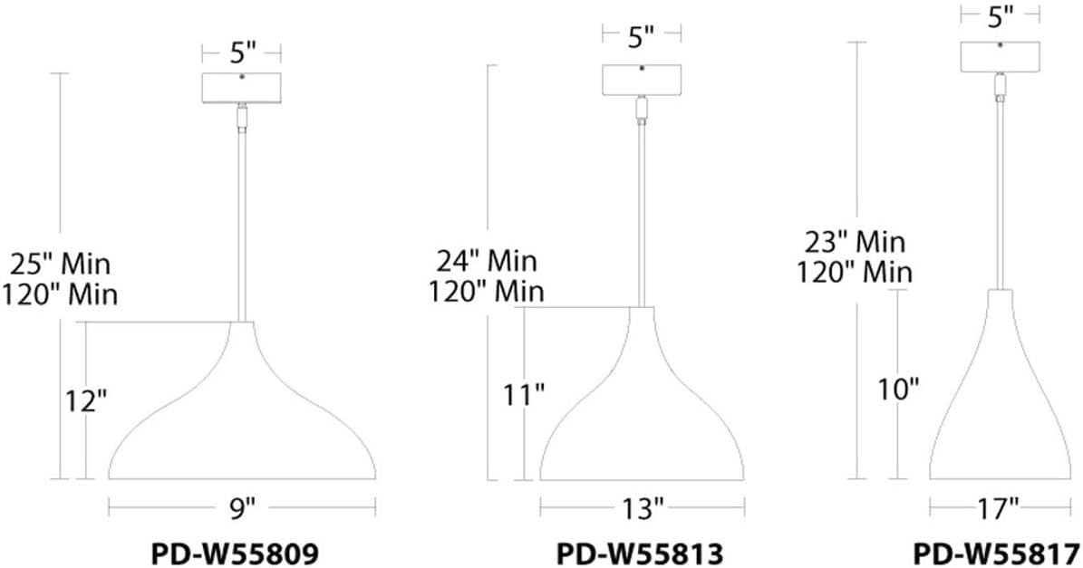 WAC Lighting PD-W55809-BK/GR Copa LED Pendant, Black Gold Ribbed