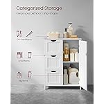 VASAGLE Bathroom Floor Storage Cabinet, Freestanding Bathroom Storage Unit with 3 Drawers, 1 Adjustable Shelf, 11.8 x 23.6 x 31.5 Inches, White UBBC49WT - Image 5