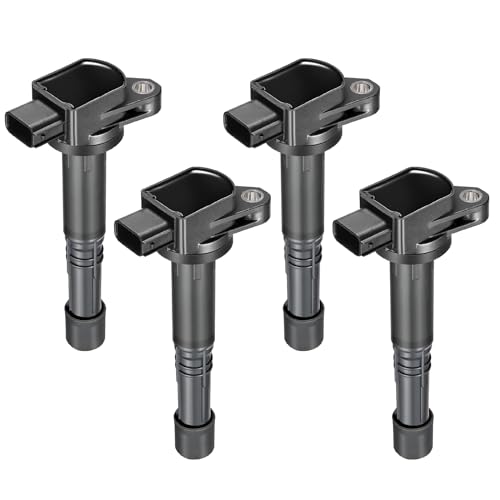 Image of Set of 4 UF583 Ignition Coil Pack Compatible with Honda Civic Accord Element CR-V S2000 Compatible with Acura RSX CSX 2.0L 2.2L 2.4L L4 Replaces C1382 5C1382 UF311