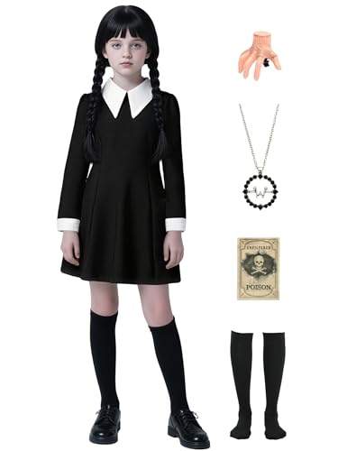 Disfraz negro suave para niñas con collar y accesorios miniatura 1
