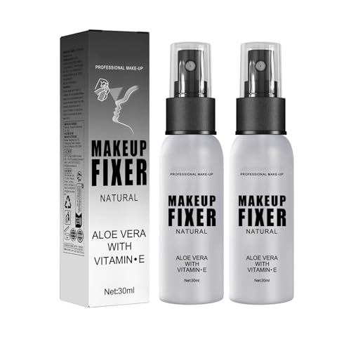 Spray Fijador de Maquillaje 2 Piezas - Proporciona Duración Extremadamente Prolongada, Impermeable, Controla Exceso de Sebo, Resistente al Sudor, Secado Rápido, Ofrece Acabado Natural Radiante