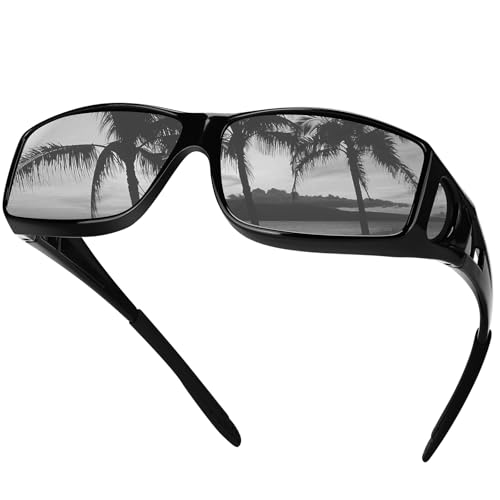 FIMOSON Over Glasses Sunglasses For Men Women, Fit Over Sunglasses Polarized Uv400 Protection Wrap-Around Sun glasses For Driving