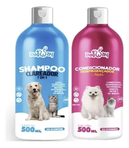 Kit Shampoo Clareador e Condicionador Premium para Cães e Gatos