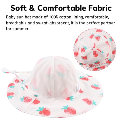 OMUKY Baby Sun Hat Toddler Bucket Hats UPF 50+ Sun Protection Summer Beach Hats Infant Wide Brim Hat4