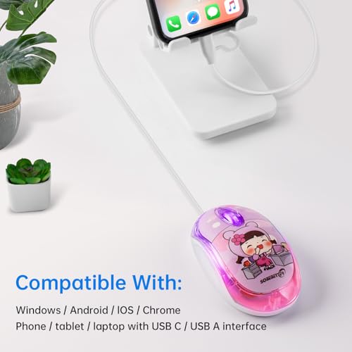 Ratón USB-C silencioso de 1000 DPI con cable de 1,5m para trabajar cómodamente en PC 4