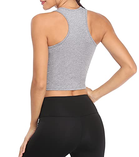 Image of Joviren Crop Tank Tops for Women Workout Cropped Athletic Shirts