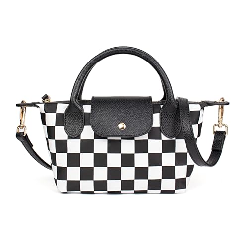 Mini sac bandoulière nylon avec poignées en cuir synthétique