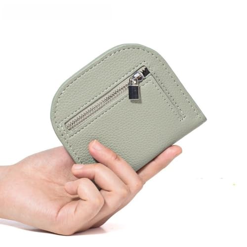 PU Leather Card Holder Solid Color Simple Korean Style Coin Purse Portable Multifunction Short Wallet Student(Green)3