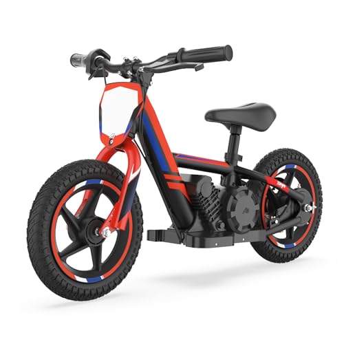 KOZRUNS Electric Dirt Bike for Kids 3-6, 170W Racing Experience Lightweight Motorcycle, New Aluminum Frame with 2 Power Modes, 24V Detachable Battery, 12 Inch Knobby Tires