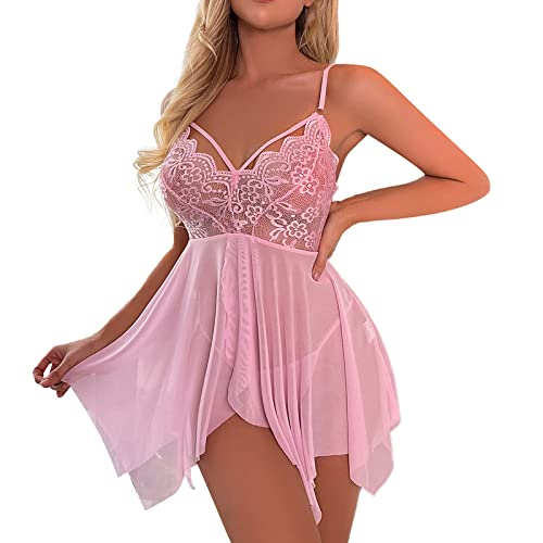 Chemise de nuit élégante pour femme avec nuisette en dentelle fine chic