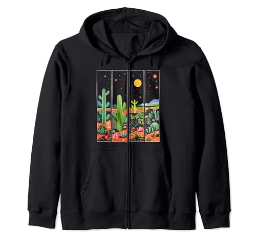 Planta suculenta de cactus retro vintage cactus botánica botánica Sudadera con Capucha