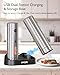 Electric Salt and Pepper Grinder Set, Upgraded 2-Speed Setting, External 6 Adjustable Coarseness, USB C Dual Rechargeable Base, All Stainless Steel Automatic Salt & Pepper Mill Shakers with LED Light