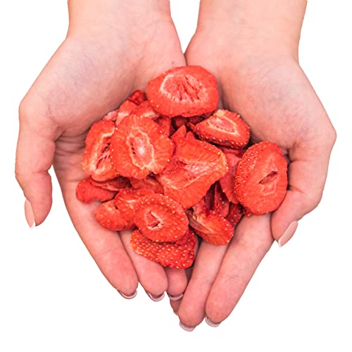AVIDA · ZEN Erdbeeren gefriergetrocknet in Scheiben, 300g gefriergetrocknete Früchte, 100% natürliche, ungezuckerte fruchtige Erdbeerchips, getrocknete Erdbeeren ohne Zusatzstoffe