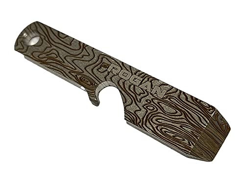 Rogan RPT SPORT Pry Bar Multi Tool EDC Pocket Carry Topography Engraving, Silver