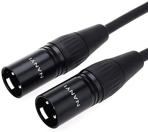 NANYI Microphone Cable XLR to XLR Patch Cables, 3-Pin XLR Male to Male mic Cable DMX Cable Patch Cords with Oxygen-Free Copper, 1.6Feet/0.5Meter