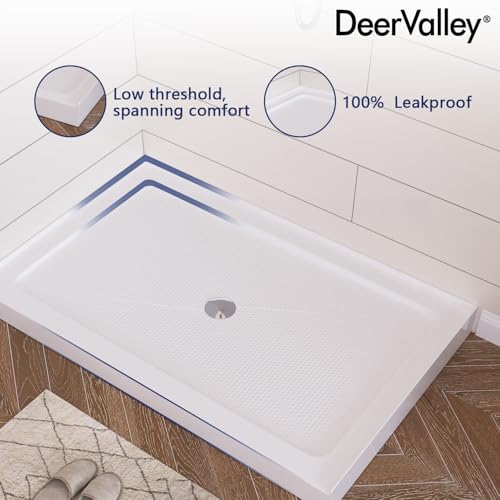 Image of DeerValley 48 inchL X 36 inchW Center Drain Shower Base in White