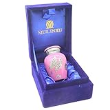 MEILINXU Keepsake Cremation Urn by Brass Mini Funeral Urns for Human Ashes Adult- Hand Engraved -Fits a Small Amount of Cremated Remains- Display Burial Urn at Home or Office (Pink Butterfly Baby Urn