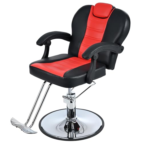 Image of Heavy Duty Barber Chair for Hair Stylist,Professional Hair Salon Stool with Footrest,Adjustable Seat Height 37.4-42 inch Barber Beauty Equipment for Hair Stylist Spa Shampoo