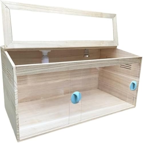 AZIEBAY 飼育箱、抱卵と繁殖のための特別なペットの巣、二重扉、一定温度、風景別荘、ハムスターケージ、木製、環境に優しく健康的、安全で無臭、広いスペース、360度観察