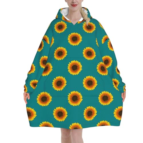 Sweat à capuche couverture flanelle tournesol, le cadeau confort unisexe idéal