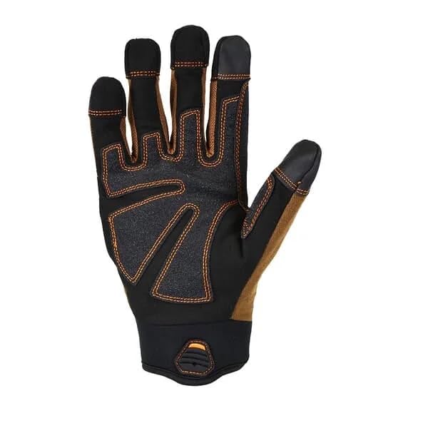 Image of Firm Grip Trademaster Large Tan Duck Canvas Work Gloves with Reinforced Palm, Padded Knuckles, & Touchscreen Compatibility