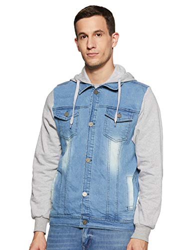 Campus Sutra Men Hooded Denim Jacket