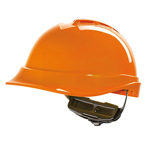 EL MSA V-Gard Casco EN397 - Casco de trabajador de construcción Cascos de trabajo Cascos de protección en div. Colores - Naranja, V-Gard 200 Premium