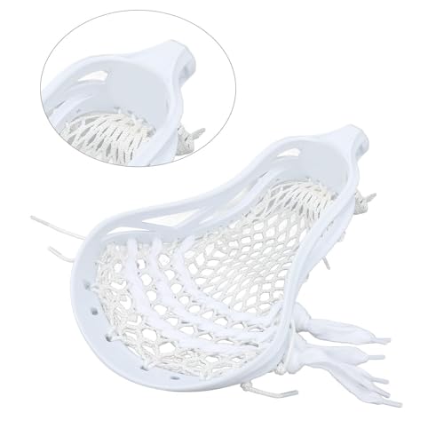 equlup Lacrosse Head, Nylon Mesh Strung Wear Proof Nylon Lacrosse Stick Heads Mens Strung Equipment for Competition Competition (Men)