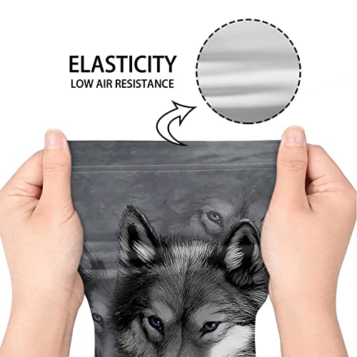 Fusurire Grey Wolf Men's Cycling Leg Warmers Calf Compression Sleeves, 2 Packs Boys Leg Compression Socks Calf Support Sleeves For Running Cycling Climbing #TOP4