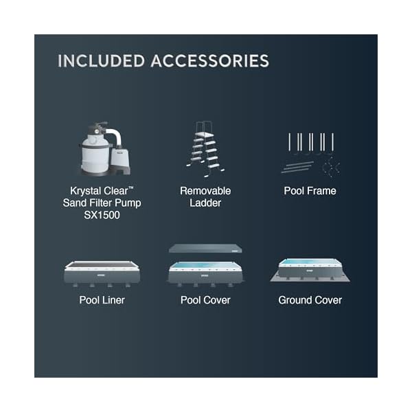Intex 24 x 12 x 52 rectangular ultra xtr frame swimming pool with pump above ground pool robot vacuum cleaner and 21 feet hose  urban country home decor