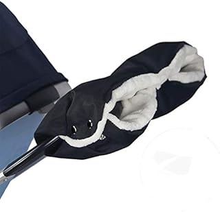 Novelfun Baby Pushchair/Pram/Stroller/Buggy/Baby Carriage Fleece Hand Muff/Hand Gloves/Hand Warmer Waterproof Windproof Anti-Freeze Extra Thick Pram Accessories Baby Stroller Gloves, Black