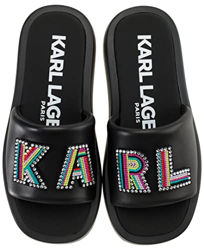 KARL LAGERFELD Women's Opal Embellished Platform Sandal Slide4
