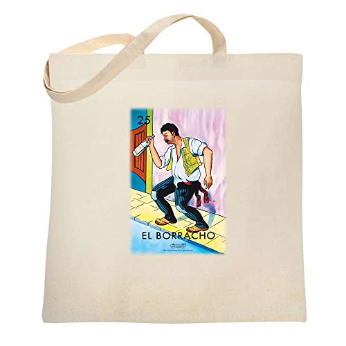 El Borracho Drunk Loteria Card Mexican Latina Graphic Tote Bag for Adults