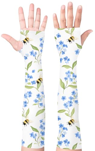 Image of Bebila Gardening Sleeves for Women Farm UV Sun Protection Anti-Scratch Cooling Sleeves with Thumb Hole Arms Cover Outdoors