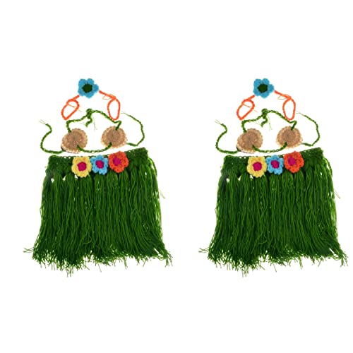 Sosoport 6 Pieces Girls Handmade Crochet Knit Hula Costume Set Photography Props (Skirt With Flowers) #TOP13
