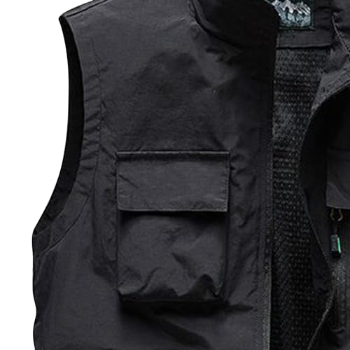 Cambkatl Big and Tall Men's Fishing Vest Utility Travel Safari Cargo Outdoor Work Photo Vest Jackets with Multi Pockets4