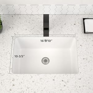 Dcolora Undermount Bathroom Sink Rectangle 16"x10" White Porcelain Ceramic Rectangular Vessel Sink Under Counter Lavatory Vanity Bath Sink Bowl Basin With Overflow Dcolora Undermount Bathroom Sink Rectangle 16×10 White Porcelain Ceramic Rectangular Vessel Sink Under Counter Lavatory Vanity Bath Sink Bowl Basin With Overflow