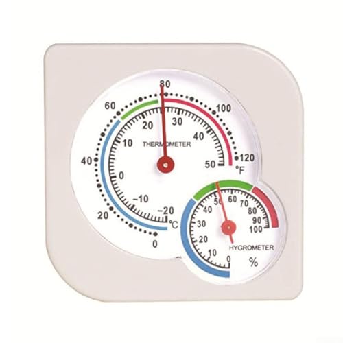 Oniissy Mechanisches Thermometer-Hygrometer, Wandmontage, Klimamesser für Zuhause, Gewächshaus, Labor, -20 bis 50 °C, Temperatur 0–100 %...