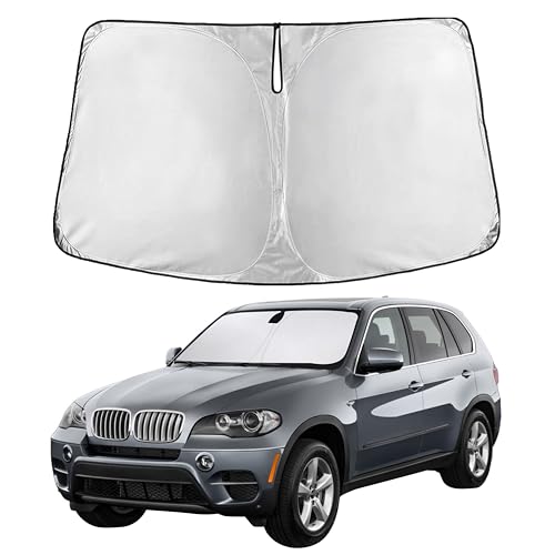 Image of EcoNour Windshield Sunshade Compatible for BMW X5 2000-2011 2012 2013, Sun Visor for Front Windshield & Window Sun Shade Cover, UV Heat Blocker & Protector, Car Accessories