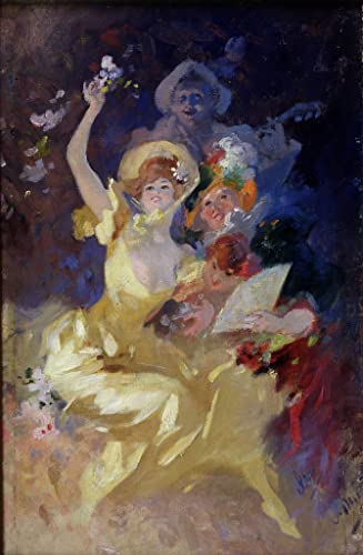 Cuadro sobre lienzo En el baile de Jules Cheret de 60x90cm para salon